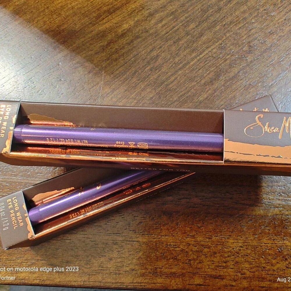 2 Pks Shea Moisture Long Wear Waterproof Purple  Eye Pencil